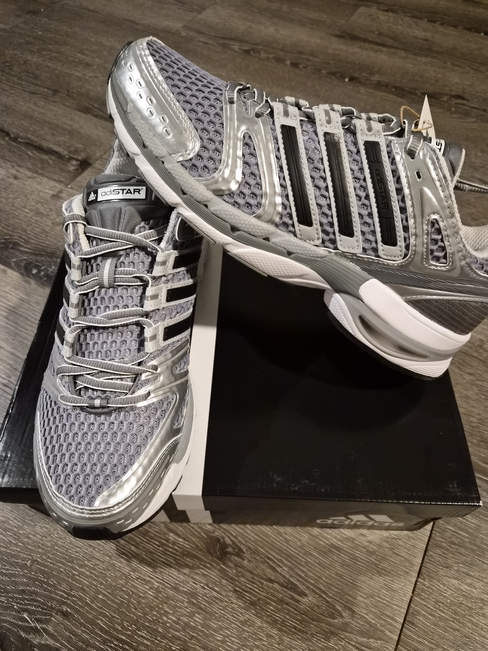 adidas Adistar Control 5 Grey Silver Metallic Size 9 JQ4165 New with Box